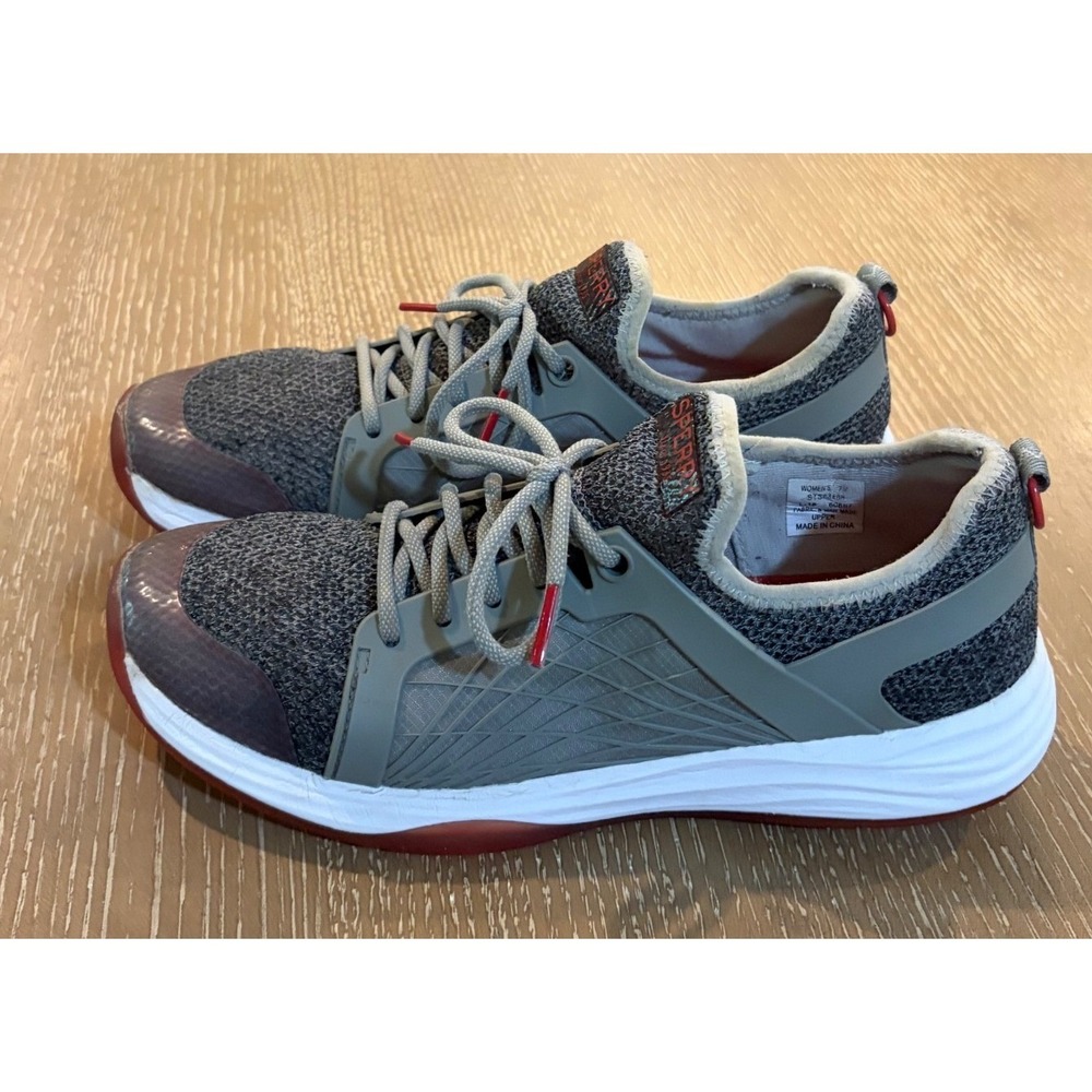 Sperry H2O Mooring Lace Up Quick Drying Sneakers Gray‎ Pink Womens 7.5